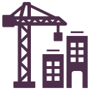 icon of a crane lifting materials for building construction
